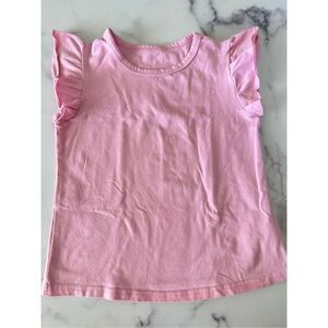 Bubblegum pink 5 year girls pastel flutter short sleeve casual tee